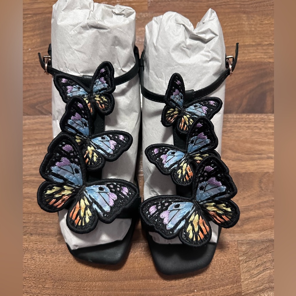 RARE SOPHIA WEBSTER Riva Flat Butterfly Embroidered Sandals 🦋 - Picture 8 of 16